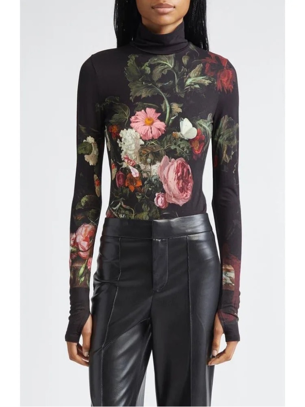 Alice + Olivia Women's Black Floral-Printed Delaina Blouse Top Size S